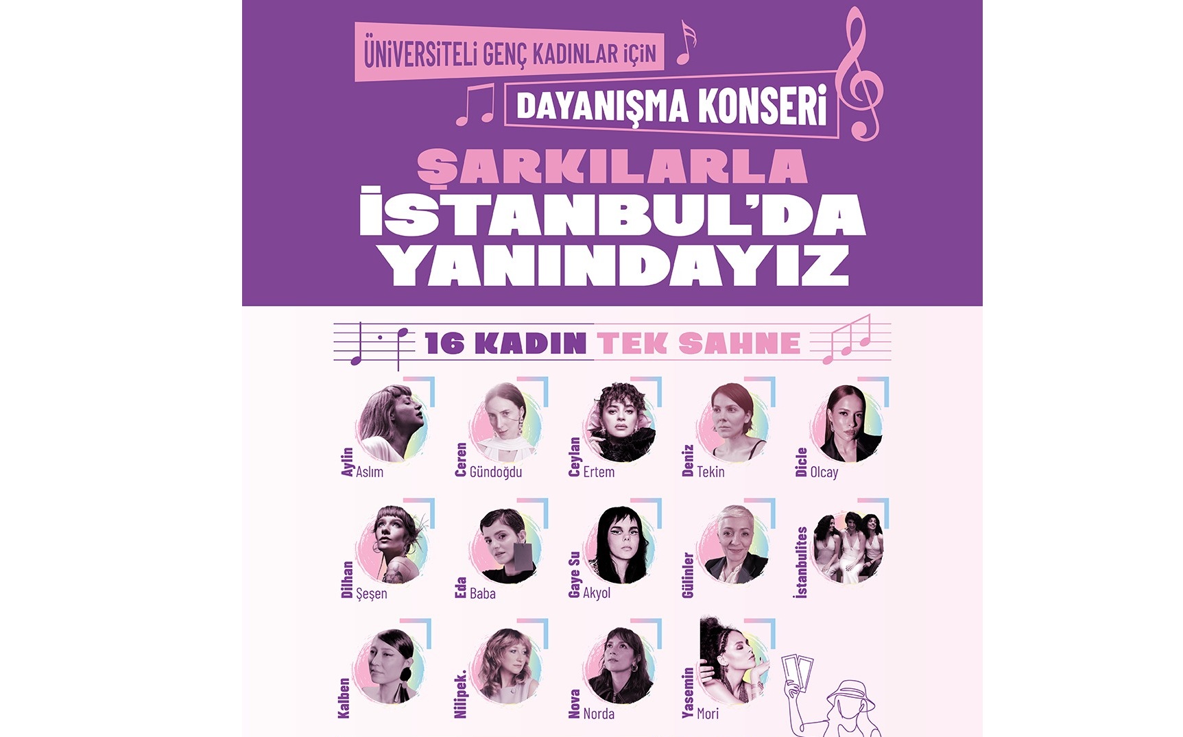 Üniversiteli kadınlar için dayanışma konseri